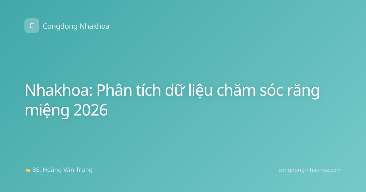 Nhakhoa: Phân tích dữ liệu chăm sóc răng miệng 2026
