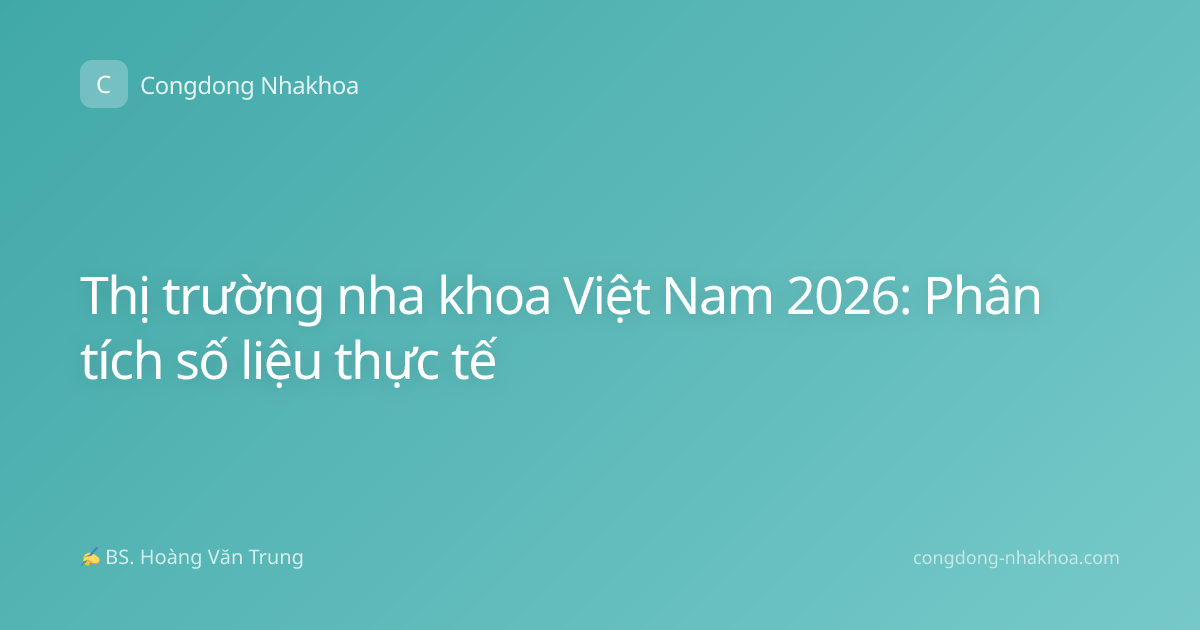 Thị trường nha khoa Việt Nam 2026: Phân tích số liệu thực tế