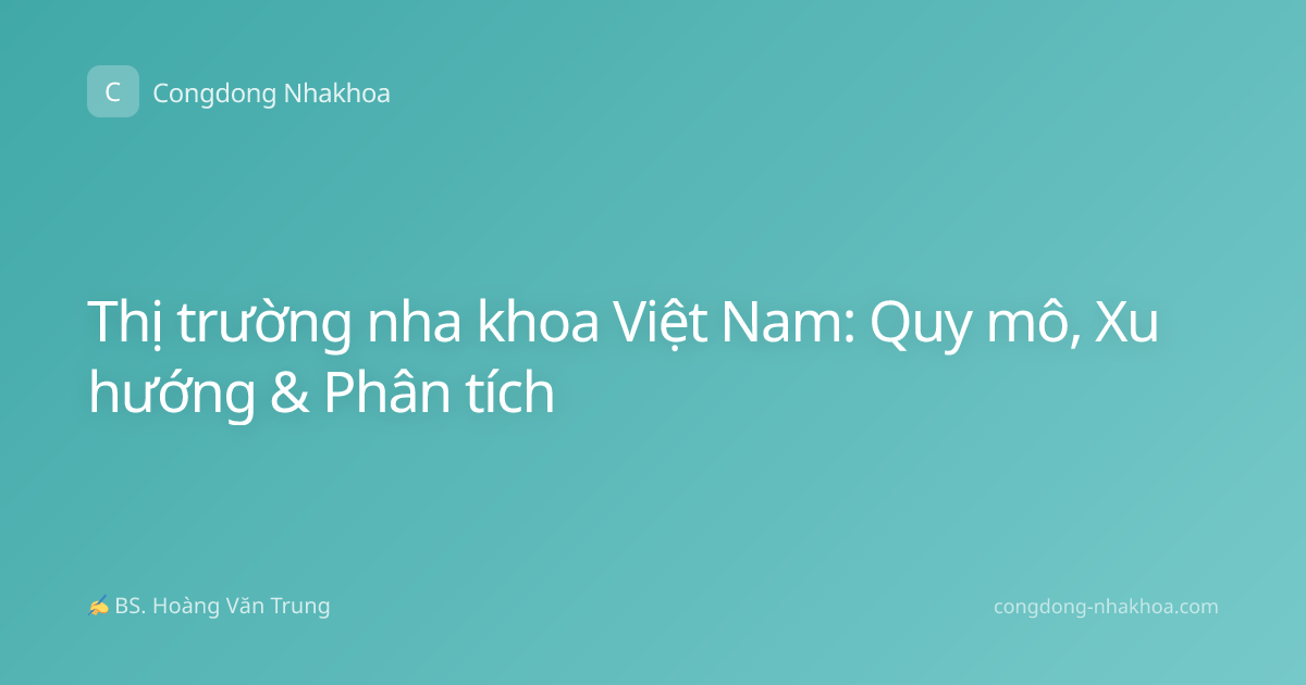 Thị trường nha khoa Việt Nam: Quy mô, Xu hướng & Phân tích